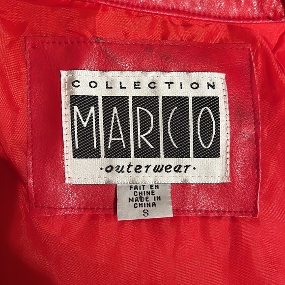Stylish red leather-like jacket. MARCO collection. Size S. - Picture 3 of 4